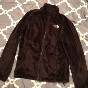 North face fuzzy zip up jacket